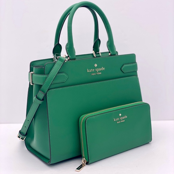 Kate Spade Staci Medium Satchel and Wallet Set Green - Picture 9 of 13